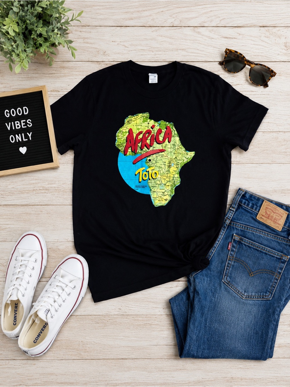 Toto Africa Graphic Band T-Shirt Black Men’s Medium Rock Music Tee